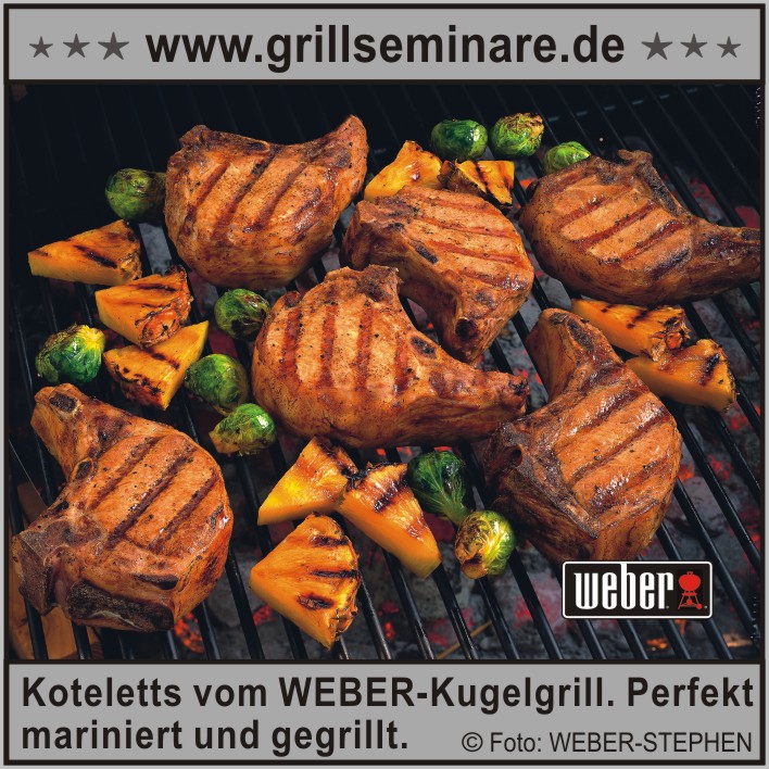 Grillkurse in Bünde, - hier saftige Koteletts vom WEBER-Grill.